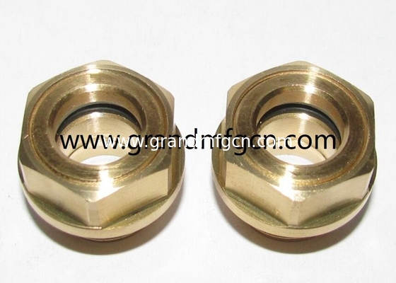 M16X1.5 reducidor de velocidad de calidad vidrio de latón visores de nivel de aceite ojo de toro vidrio de vista de aceite con cabeza hexadecimal fresada Roots Blowers