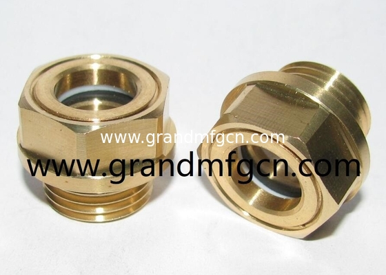 M16X1.5 reducidor de velocidad de calidad vidrio de latón visores de nivel de aceite ojo de toro vidrio de vista de aceite con cabeza hexadecimal fresada Roots Blowers