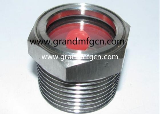 NPT hilo 1/2&quot; 3/4&quot; acero inoxidable 304 vidrio de visualización de aceite sin tuercas de bloqueo hexagonal SS304 Nivel de aceite VISUAL PORTO