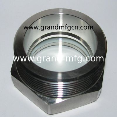 Hombre 2&quot;NPT 2Mpa presión SS316 indicador de vidrio de visión de aceite con gran puerto de visión ASME vidrio de observación de líquido del tanque