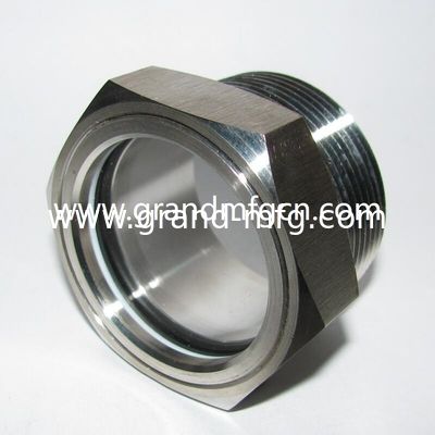 Hombre 2&quot;NPT 2Mpa presión SS316 indicador de vidrio de visión de aceite con gran puerto de visión ASME vidrio de observación de líquido del tanque