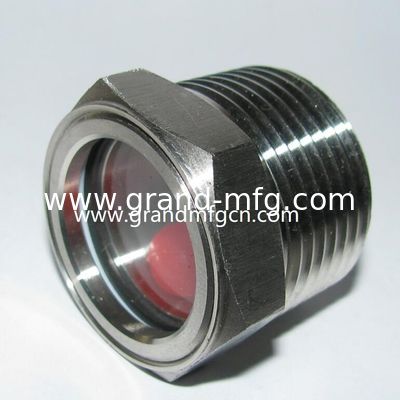 Hombre 2&quot;NPT 2Mpa presión SS316 indicador de vidrio de visión de aceite con gran puerto de visión ASME vidrio de observación de líquido del tanque