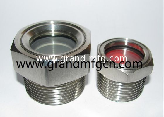 Hombre 2&quot;NPT 2Mpa presión SS316 indicador de vidrio de visión de aceite con gran puerto de visión ASME vidrio de observación de líquido del tanque