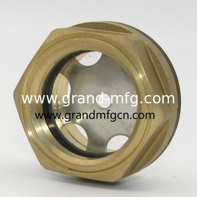 NPT hilo 3/8 INCH cúpula de latón vidrio de visualización de nivel de aceite indicador de ventana hex visor en vidrio de visualización de nivel de aceite