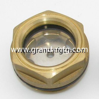 NPT hilo 3/8 INCH cúpula de latón vidrio de visualización de nivel de aceite indicador de ventana hex visor en vidrio de visualización de nivel de aceite