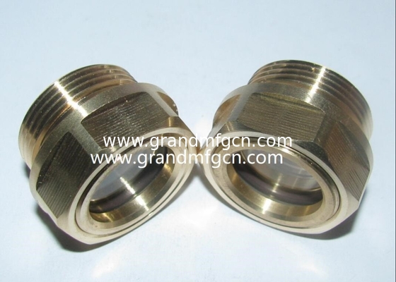 USA NPT hilo 3/8 1/2 INCH latón vidrio de visualización de nivel de aceite indicador hex-tornillo en vidrio de visualización de nivel de aceite con bloqueo de hilo