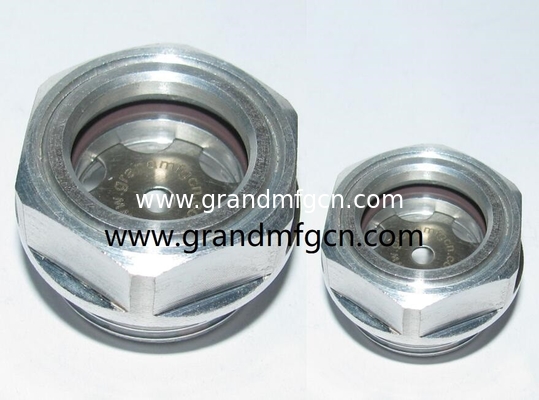 El hilo métrico M18 M20 M22 M24 Reducción soplador de aluminio indicador de nivel de aceite vidrio de vista personalizado disponible