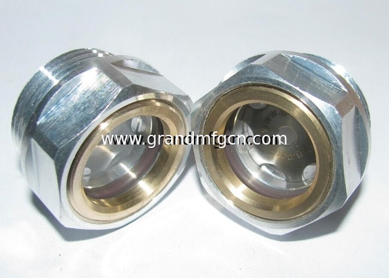 M42X1.5 M27X1.5 Anodizante de aluminio de color hexadecimal fresado de tornillo en el vidrio del visor de nivel de aceite compresor de vidrio indicador del nivel de aceite
