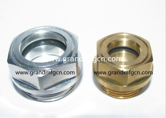 M42X1.5 M27X1.5 Anodizante de aluminio de color hexadecimal fresado de tornillo en el vidrio del visor de nivel de aceite compresor de vidrio indicador del nivel de aceite