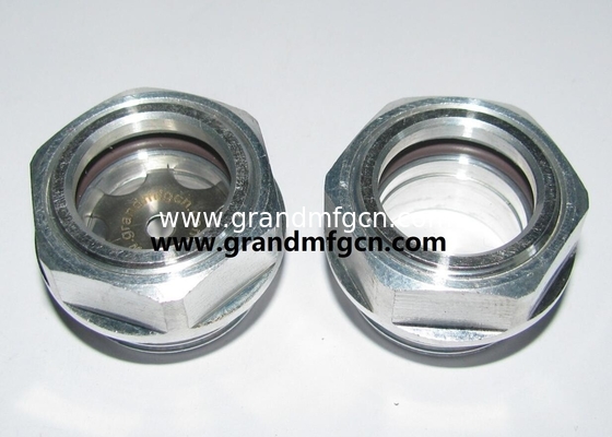 M42X1.5 M27X1.5 Anodizante de aluminio de color hexadecimal fresado de tornillo en el vidrio del visor de nivel de aceite compresor de vidrio indicador del nivel de aceite