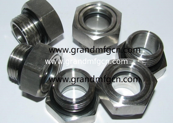 1&quot; MNPT acero inoxidable 304 ojo de toro vidrio visores de nivel de aceite con vidrio templado 1Mpa presión SS316 vidrios de vista de aceite