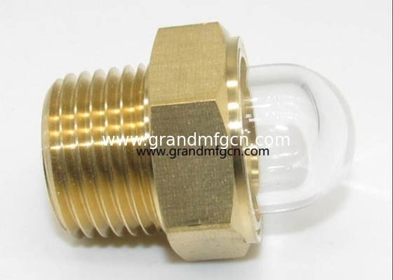 GM-HDM16 M16X1.5 camiones de trabajo pesado vidrio de visualización de nivel de aceite abovedado medidor de 5-10 Bar Alcance de presión ojo de toro Vidrio de visualización de aceite de latón para bomba caja de cambios Reducidor de velocidad y más