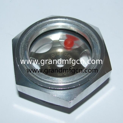 M42X1.5 M27X1.5 Anodizante de aluminio de color hexadecimal fresado de tornillo en el vidrio del visor de nivel de aceite compresor de vidrio indicador del nivel de aceite