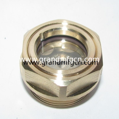 hilo NPT masculino 1/2 &quot; 3/8&quot; 3/4 &quot; GM-HDN34 camiones de trabajo pesado 3d cúpula de vidrio de visualización de nivel de aceite tapones de medidor de vidrio con vidrio transparente