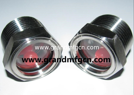 1&quot; MNPT acero inoxidable 304 ojo de toro vidrio visores de nivel de aceite con vidrio templado 1Mpa presión SS316 vidrios de vista de aceite