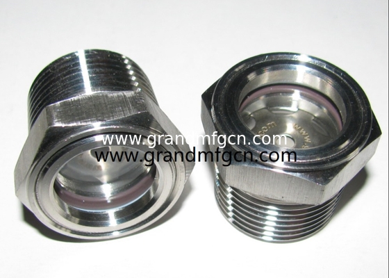 Hombre 3/4 acero inoxidable BSP intercambiador de calor radiador vidrio de nivel de líquido para el sistema de refrigeración de maquinaria industrial