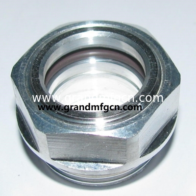 BSP G1 1/4 pulgadas caja de engranajes compresores de aire Hex fresado de aluminio de nivel de aceite vista de vidrio manómetro enchufe hilo masculino G1/2 G3/4 G1 INCH