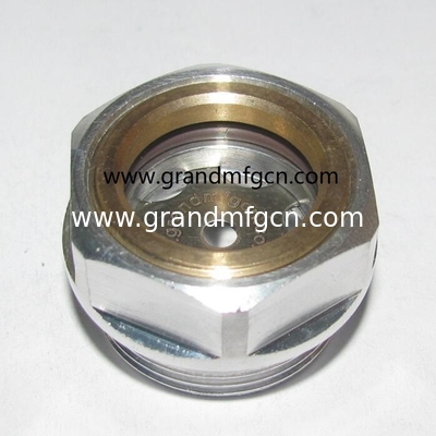 BSP G1 1/4 pulgadas caja de engranajes compresores de aire Hex fresado de aluminio de nivel de aceite vista de vidrio manómetro enchufe hilo masculino G1/2 G3/4 G1 INCH
