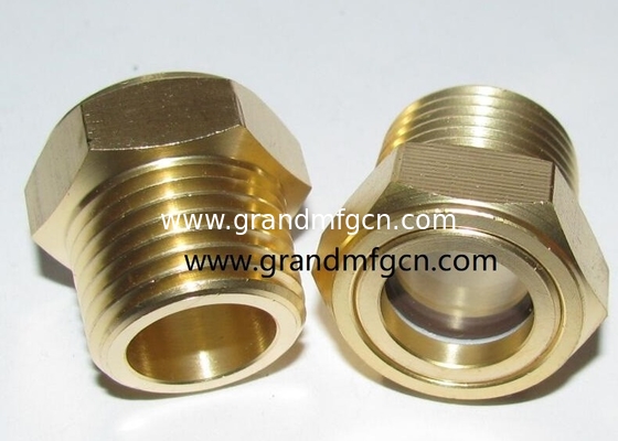 USA NPT hilo 3/8 1/2 INCH latón vidrio de visualización de nivel de aceite indicador hex-tornillo en vidrio de visualización de nivel de aceite con bloqueo de hilo