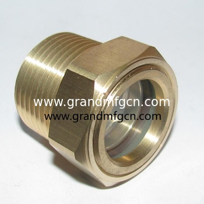 GM-HDM16 M16X1.5 camiones de trabajo pesado vidrio de visualización de nivel de aceite abovedado medidor de 5-10 Bar Alcance de presión ojo de toro Vidrio de visualización de aceite de latón para bomba caja de cambios Reducidor de velocidad y más