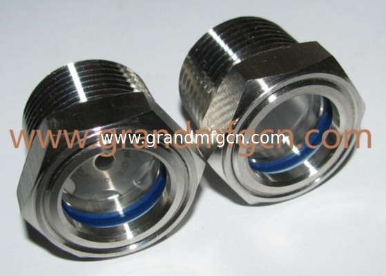 Hombre 3/4 acero inoxidable BSP intercambiador de calor radiador vidrio de nivel de líquido para el sistema de refrigeración de maquinaria industrial