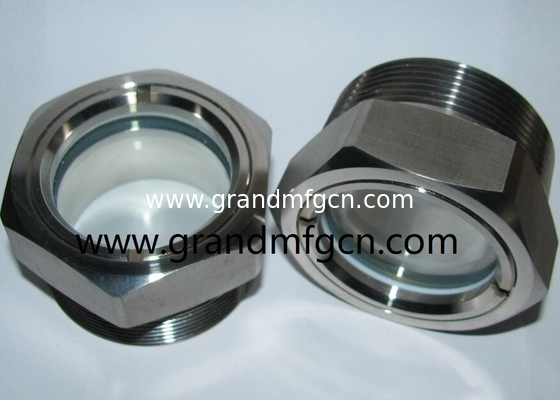 NPT hilo 1/2&quot; 3/8&quot; 3/4&quot; 1&quot; de acero inoxidable 316 vidrio de visualización de aceite con reflector SS304 NIVEL DE OIL VISION PORT medidor de aceite 2&quot;